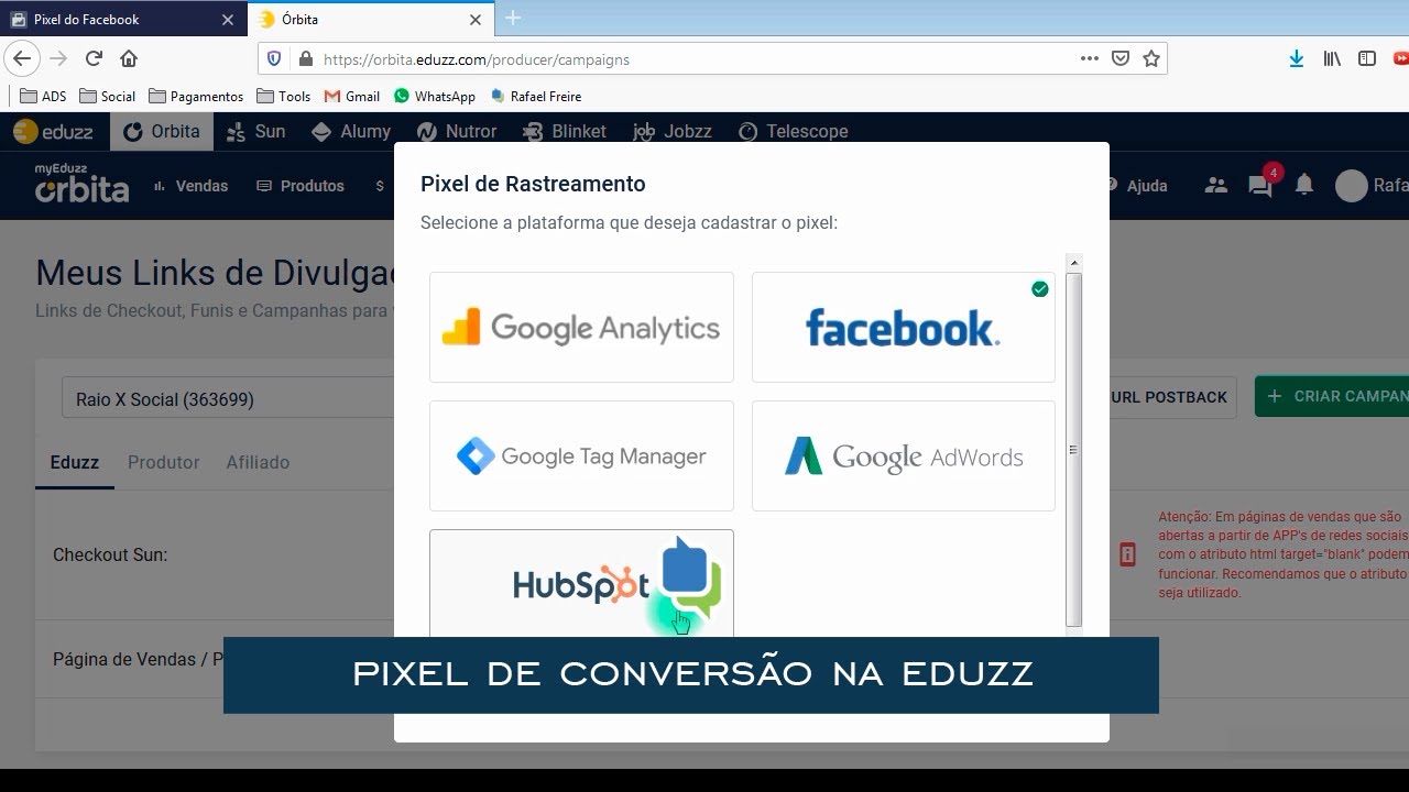 Rafael Freire Consultor — Como instalar o Pixel de conversão na Eduzz